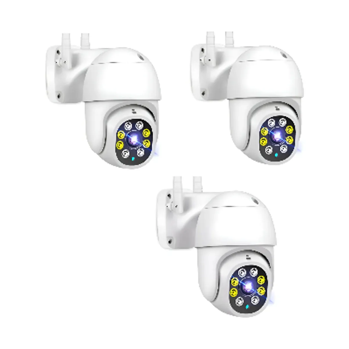 GENERICO - Pack X3 Cámara de vigilancia exterior  Ip Wifi 1080 P Visión Nocturna