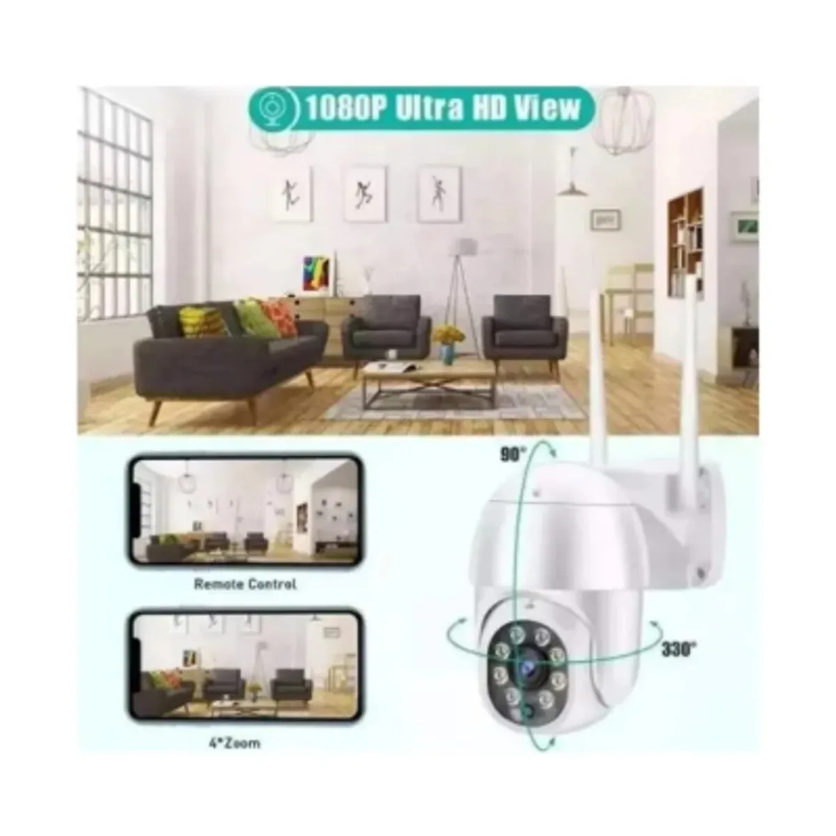 GENERICO - Pack X3 Cámara de vigilancia exterior  Ip Wifi 1080 P Visión Nocturna