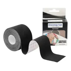 GENERICO - Cinta Tape Kinesiología Vendaje Neuromuscular Fitnes 5cmx5mt Negro