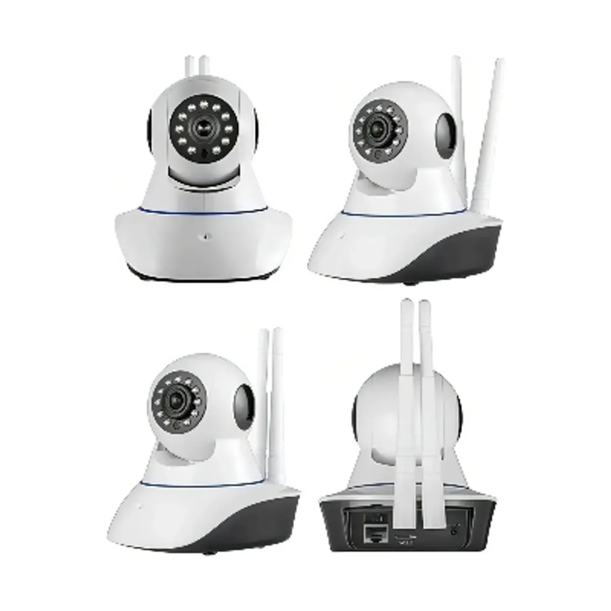 GENERICO - Pack 2 Cámaras IP 360° HD 3MP Wi-Fi Interior Motorizadas con Sensor Movimiento y Audio