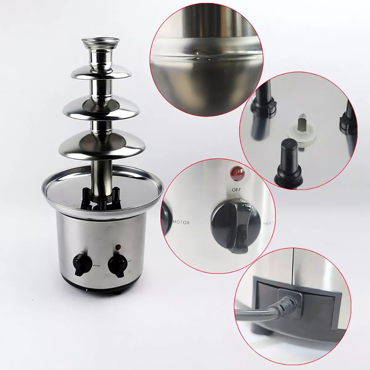 MOVI - Cascada de Chocolate de 4 Niveles – Ideal para Toda Ocasión Especial