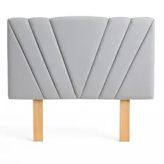 GENERICO - Respaldo 2 Plazas Tubular en V Gris Claro Lino