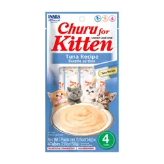 INABA - Snack Churu Kitten Para Gatitos Premios 14g X 4 Tubos (56g) - Azul
