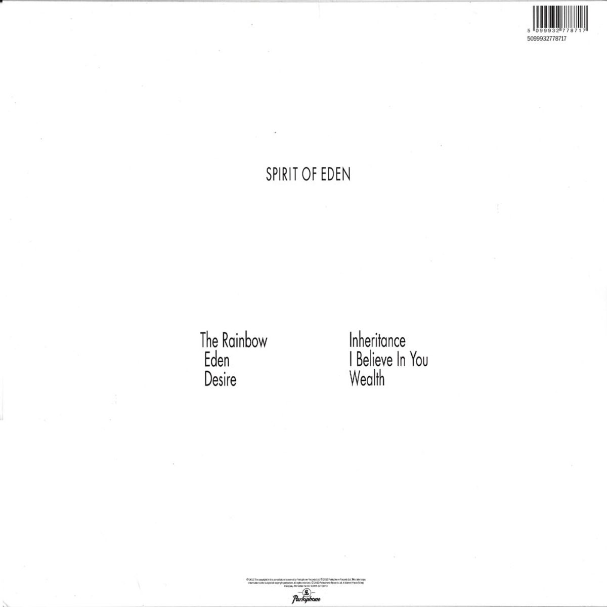 Parlophone - Talk Talk - Spirit Of Eden - Vinilo + DVD