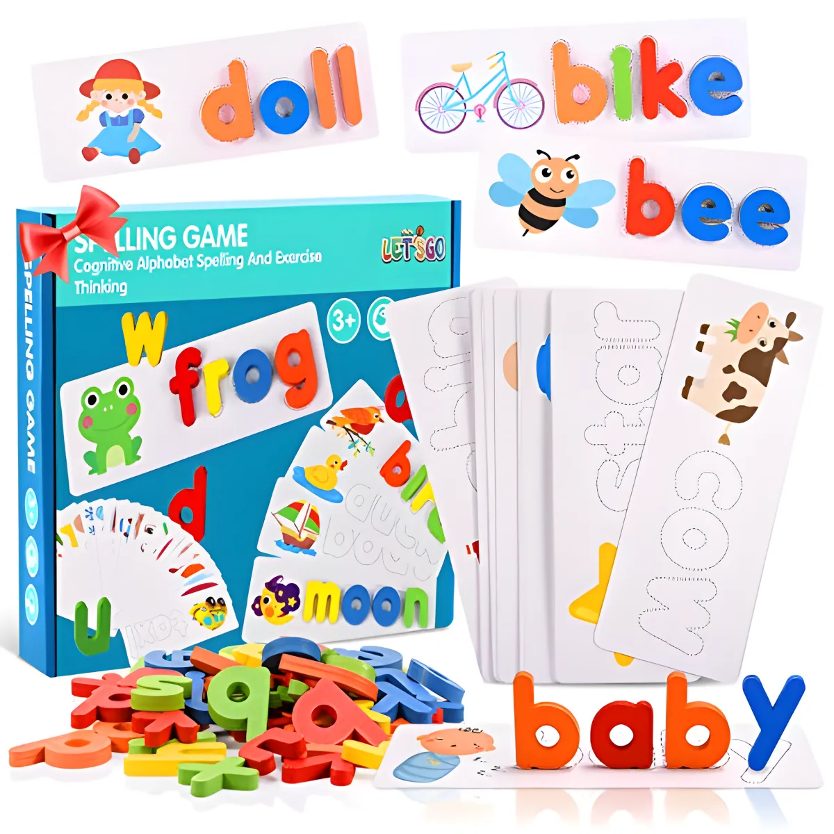 GENERICO - Juego Didáctico Rompecabezas Madera Tarjetas Sensorial Bebé