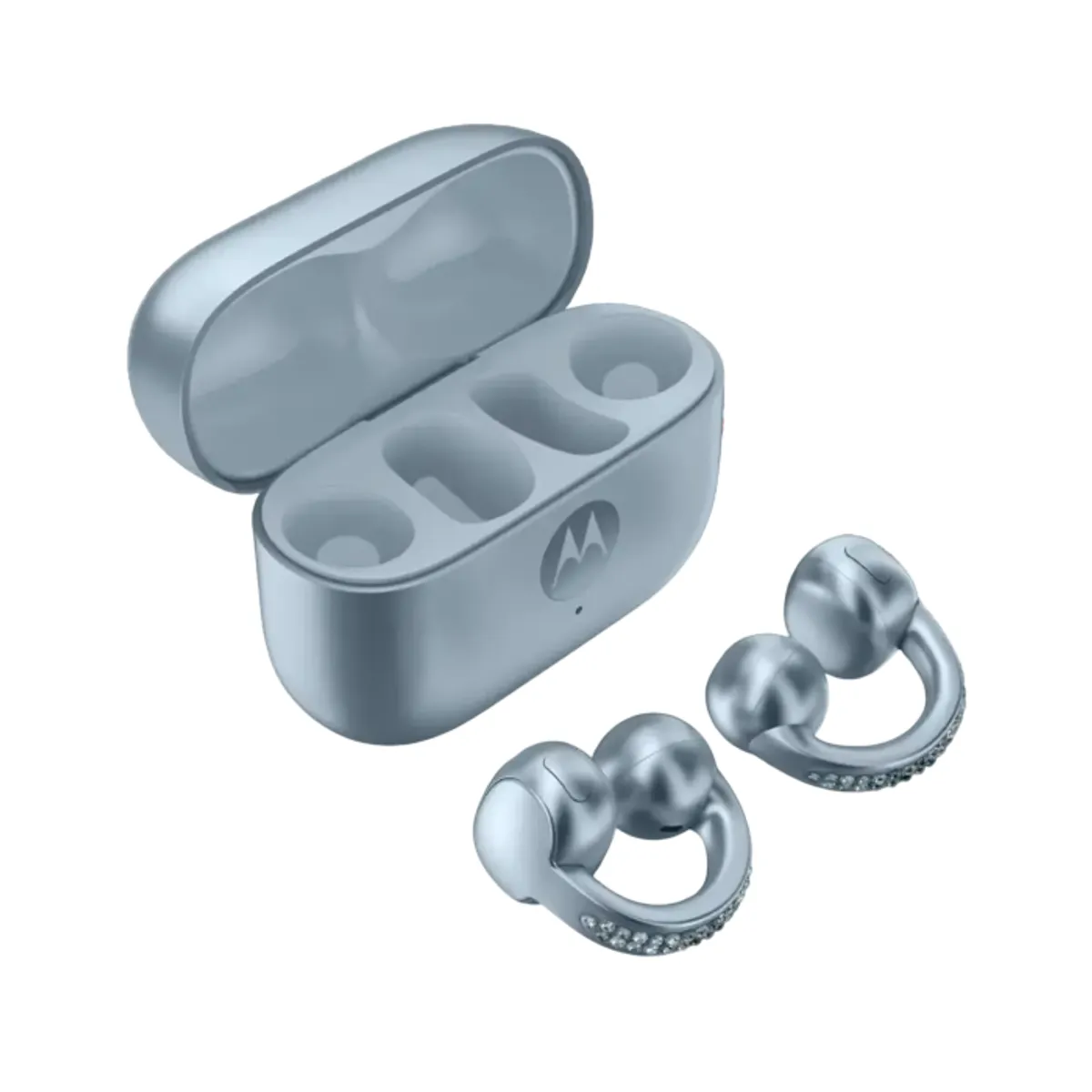 MOTOROLA - Motorola Moto Buds Loop Swarovski Audífonos Inalámbricos Open-Ear con Sound by Bose, Dolby Atmos, Bluetooth 5.4, Autonomía 37 horas