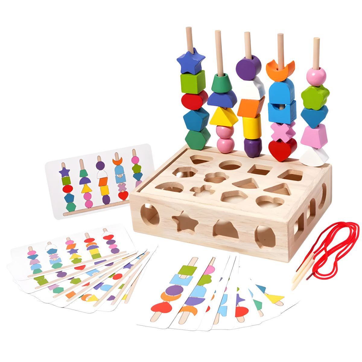 GENERICO - Juego Didáctico Rompecabezas Madera Sensorial Bebé