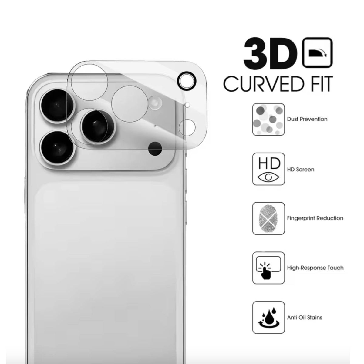 GENERICO - Mica Vidrio Camara Completa Para iPhone 17 Pro Max Transparente