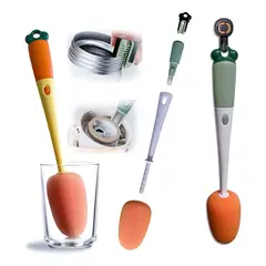 GENERICO - Cepillo Limpia Vasos Botellas 3 en 1 - Bicolor