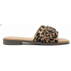 BOVINITA - Sandalia Mule Mujer Animal Print Hebilla Moda Verano