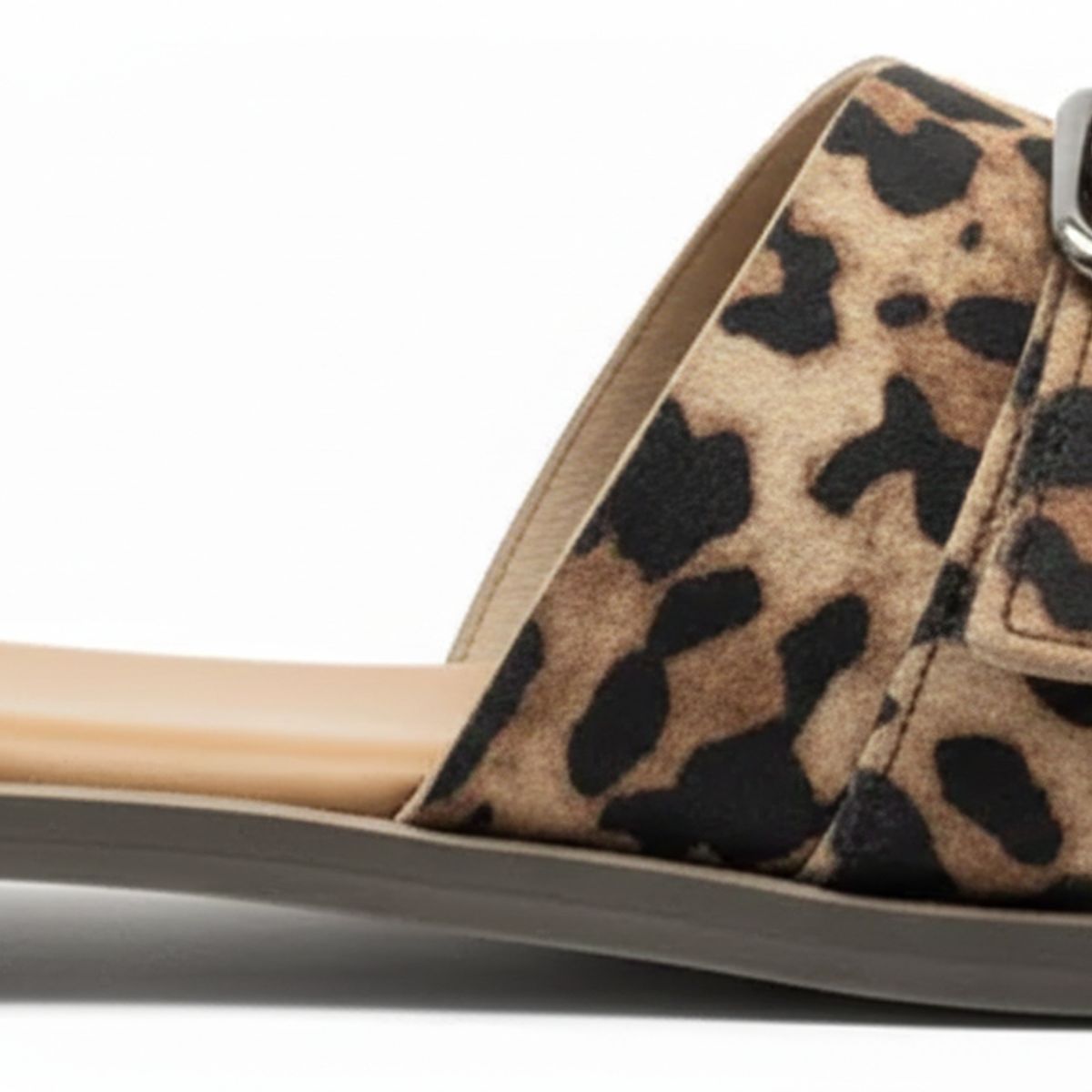 BOVINITA - Sandalia Mule Mujer Animal Print Hebilla Moda Verano