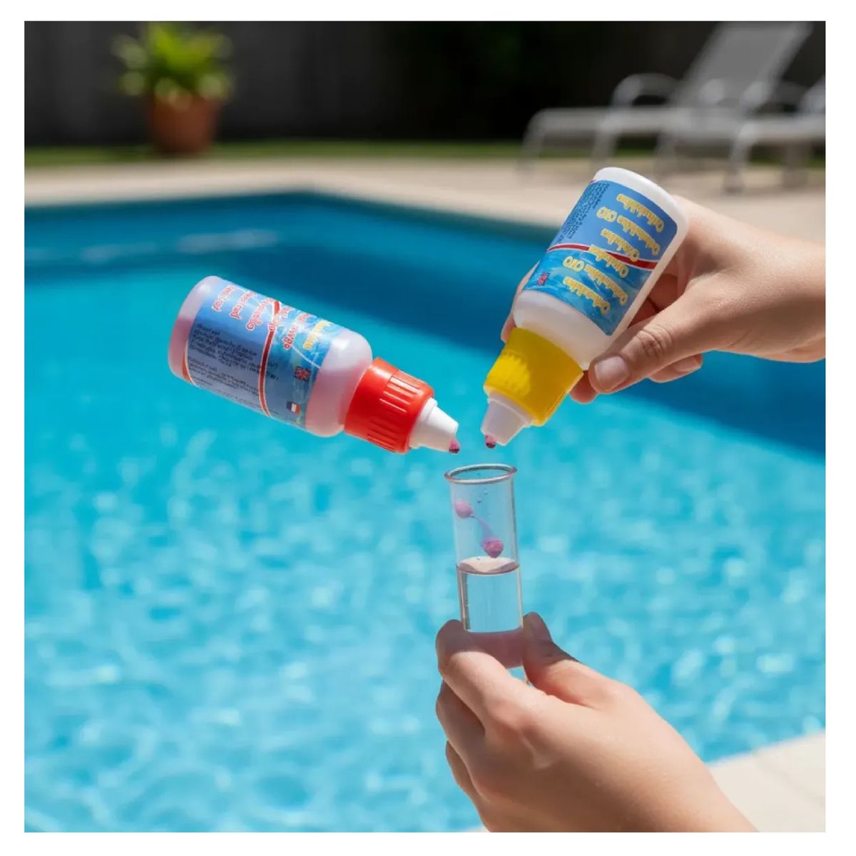 DEEP BLUE - Test De Agua Laboratorio Piscina Ph Y Cloro Recarga Deepblue