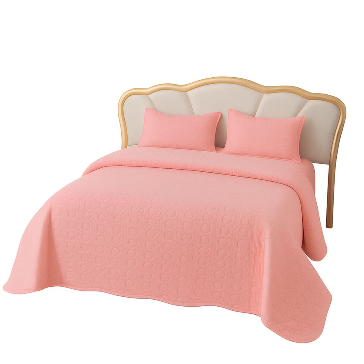 GENERICO - Cubre cama cobertor de verano de plaza y media liso Rosa