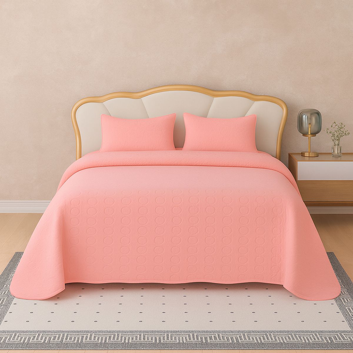 GENERICO - Cubre cama cobertor de verano de plaza y media liso Rosa