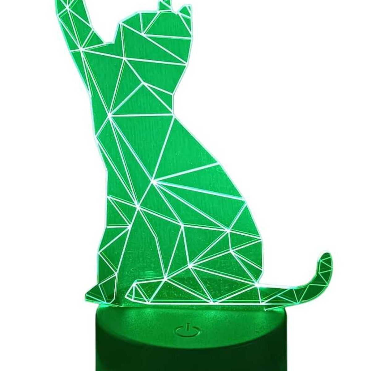 GENERICO - Lampara ilusión 3D Gato De 7 Colores