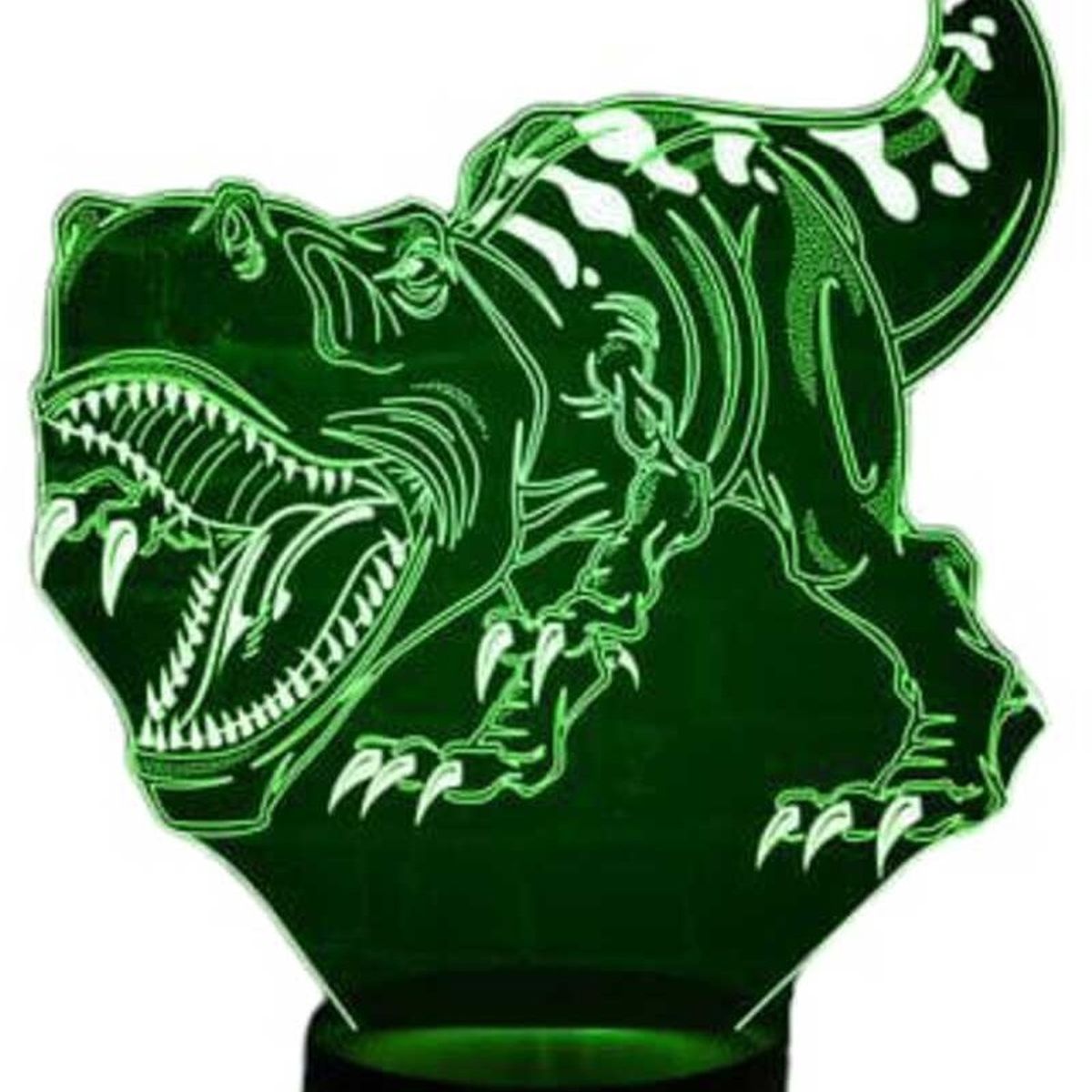 GENERICO - Lampara Ilusión 3D Dino Tiranosaurio Rex De 7 Colores