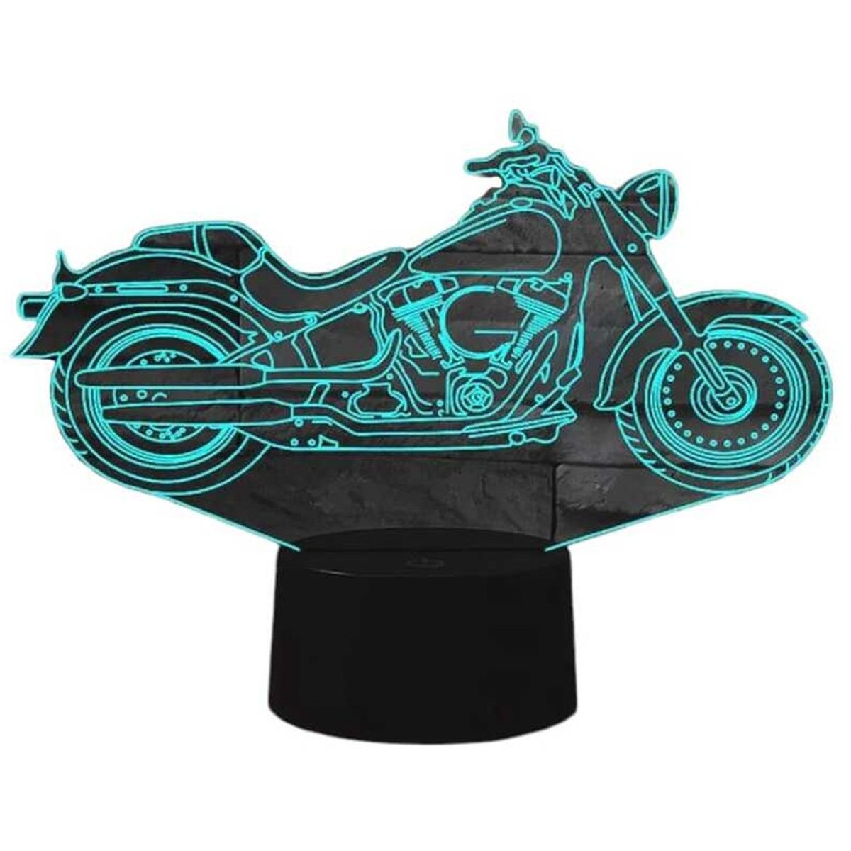 GENERICO - Lampara Ilusión 3D Motocicleta De 7 Colores