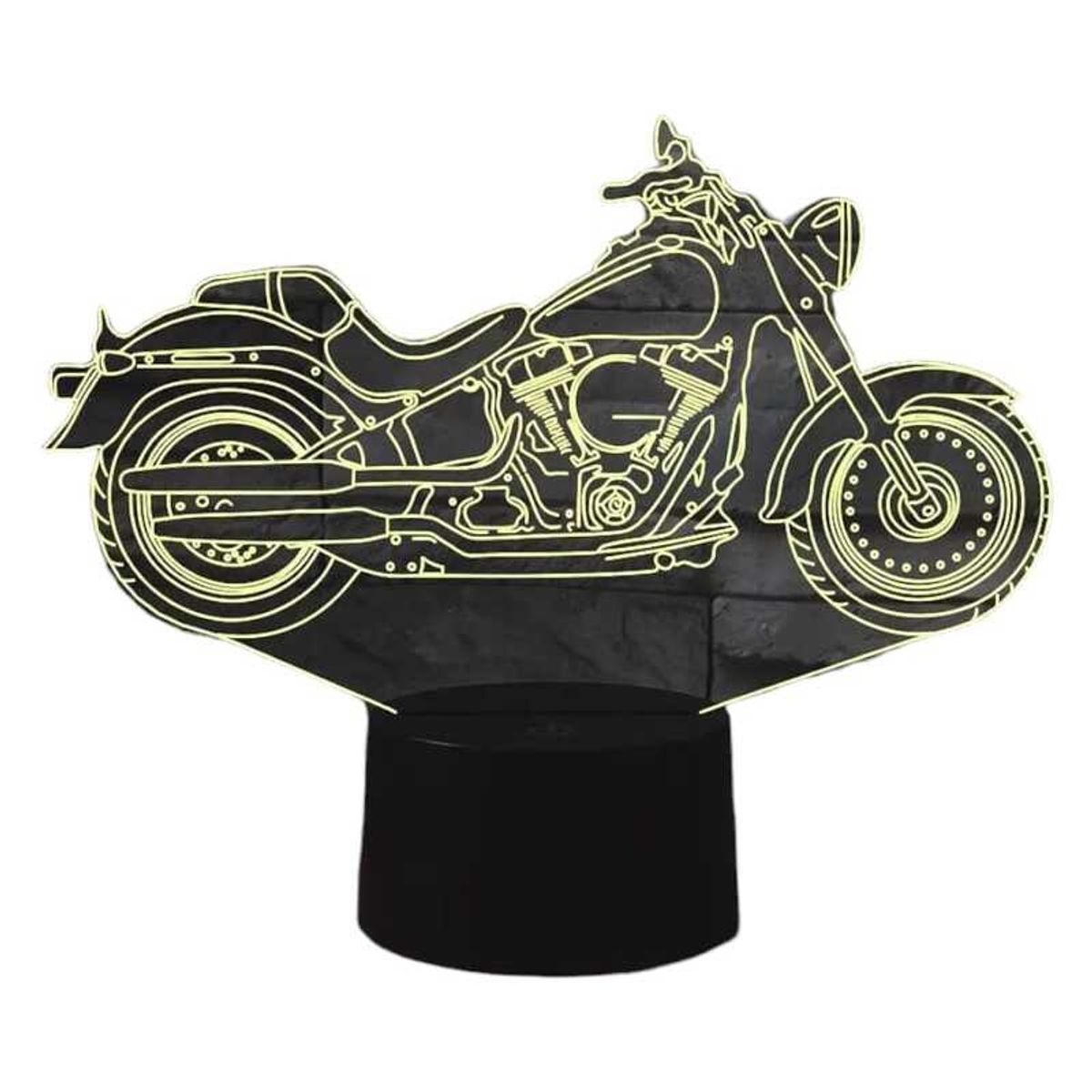 GENERICO - Lampara Ilusión 3D Motocicleta De 7 Colores