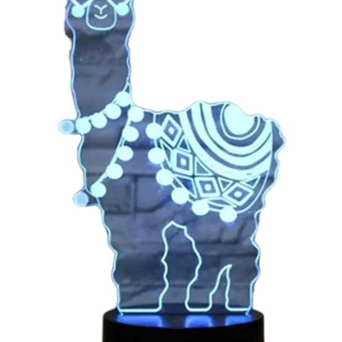 GENERICO - Lampara Ilusión 3D Llama De 7 Colores
