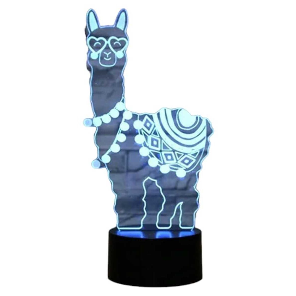 GENERICO - Lampara Ilusión 3D Llama De 7 Colores