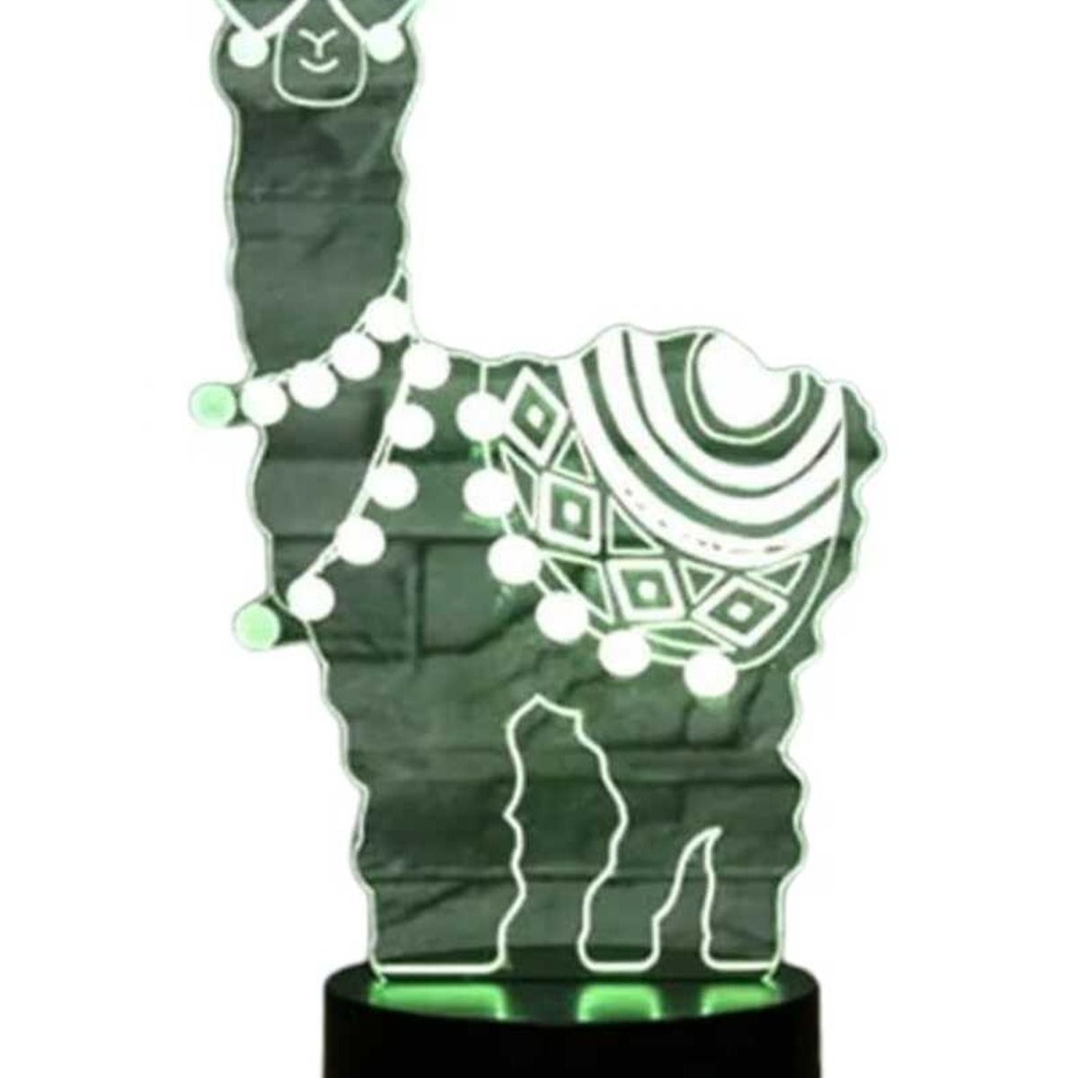 GENERICO - Lampara Ilusión 3D Llama De 7 Colores