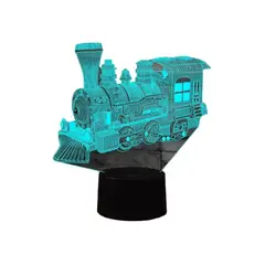 GENERICO - Lampara Ilusión 3D Tren De 7 Colores