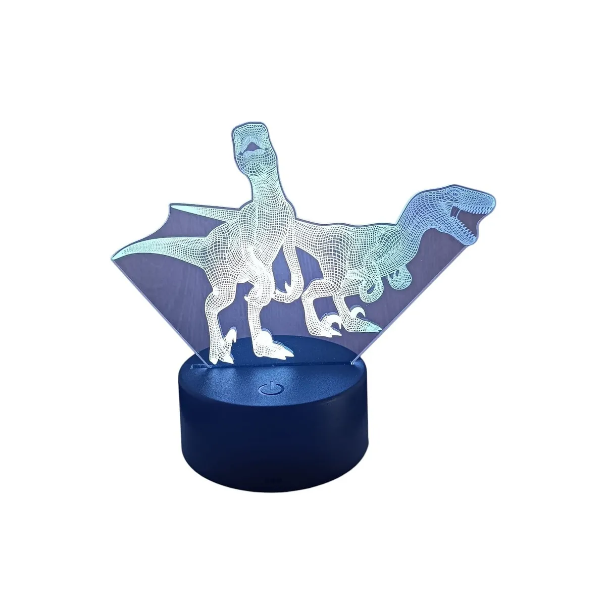 GENERICO - Lampara Ilusión 3D Par de Dinosaurios De 7 Colores