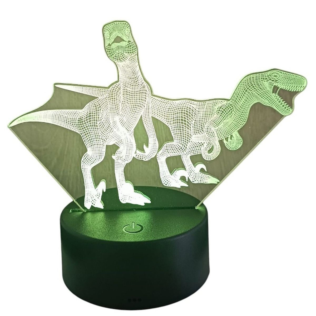 GENERICO - Lampara Ilusión 3D Par de Dinosaurios De 7 Colores