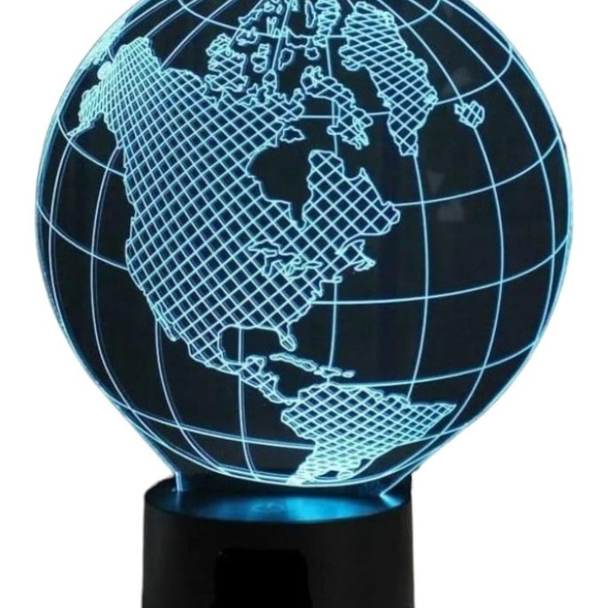 GENERICO - Lampara Ilusión 3D Mundo De 7 Colores