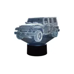 GENERICO - Lampara Ilusión 3D Jeep De 7 Colores