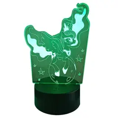 GENERICO - Lampara ilusión 3D Unicornio en el mundo De 7 Colores