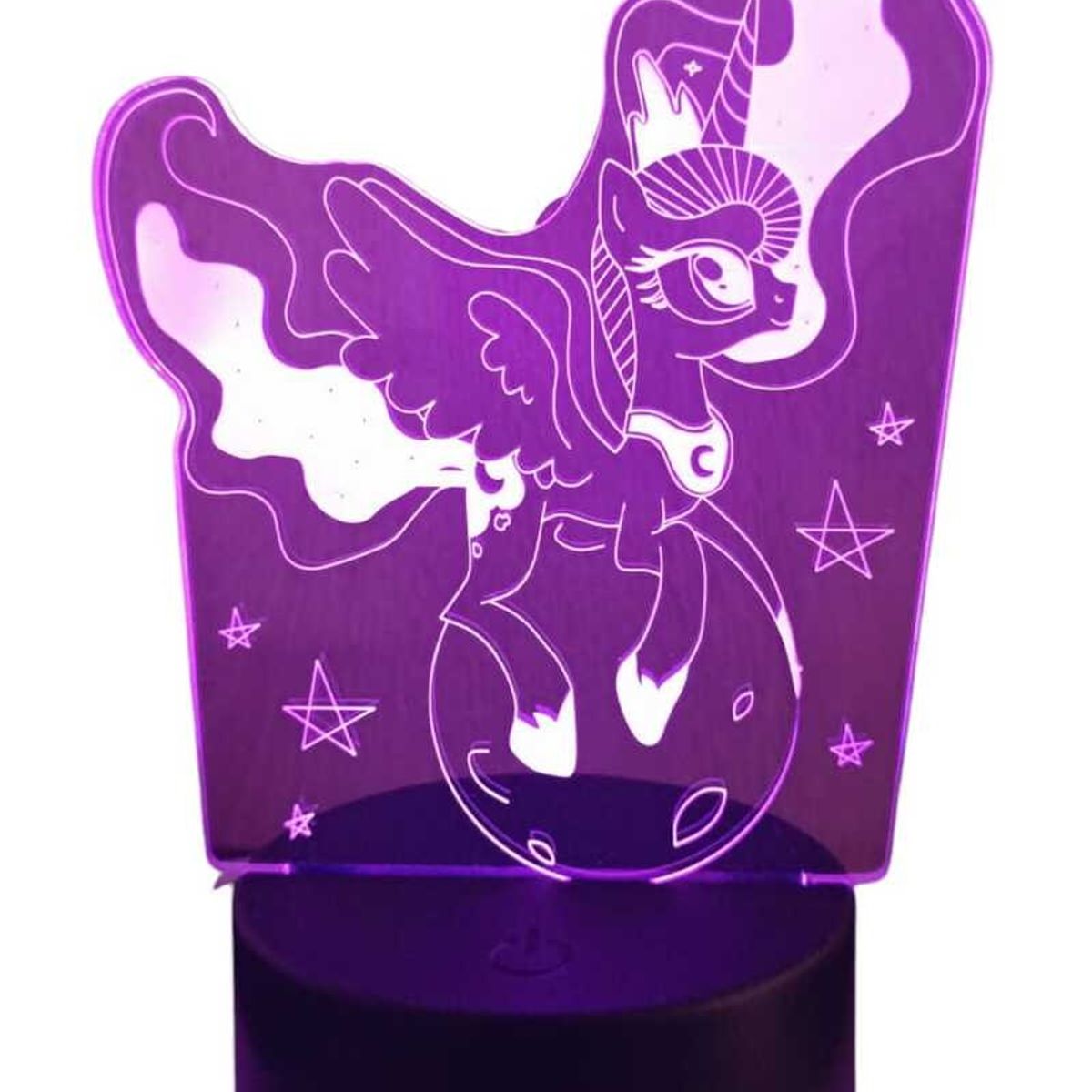 GENERICO - Lampara ilusión 3D Unicornio en el mundo De 7 Colores