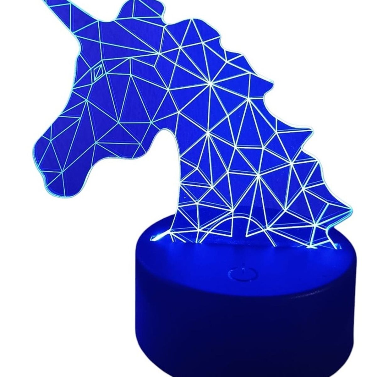 GENERICO - Lampara ilusión 3D Cabeza de unicornio De 7 Colores
