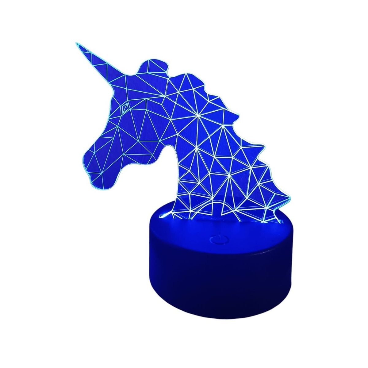 GENERICO - Lampara ilusión 3D Cabeza de unicornio De 7 Colores