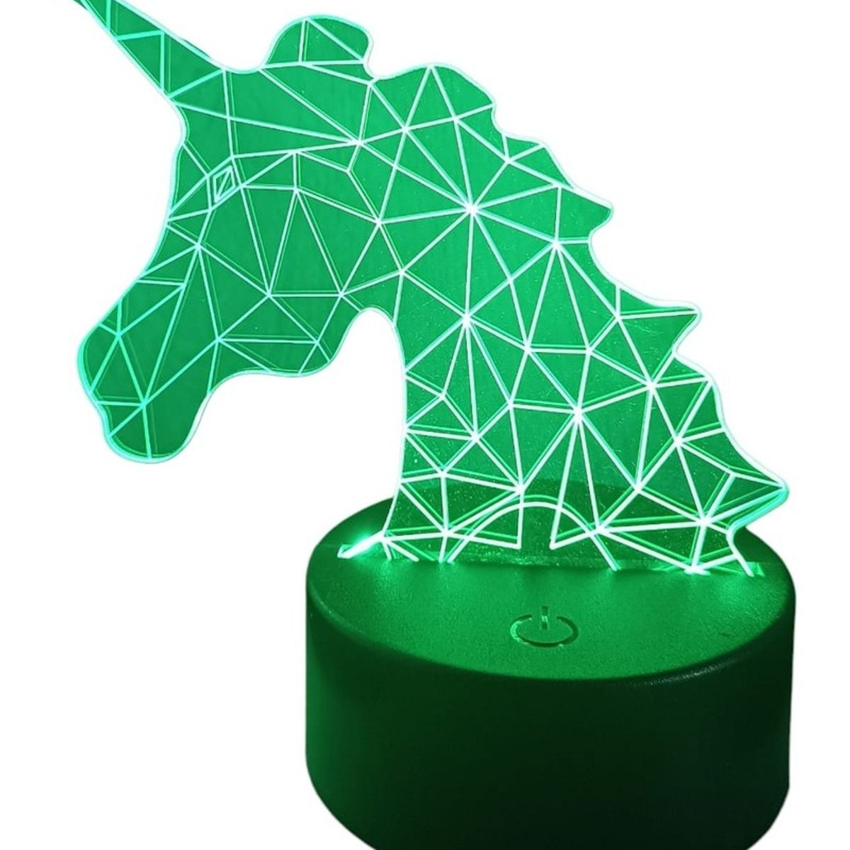 GENERICO - Lampara ilusión 3D Cabeza de unicornio De 7 Colores