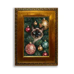 GENERICO - Cuadro Gato Siamés 10x15 + lámina extra intercambiable