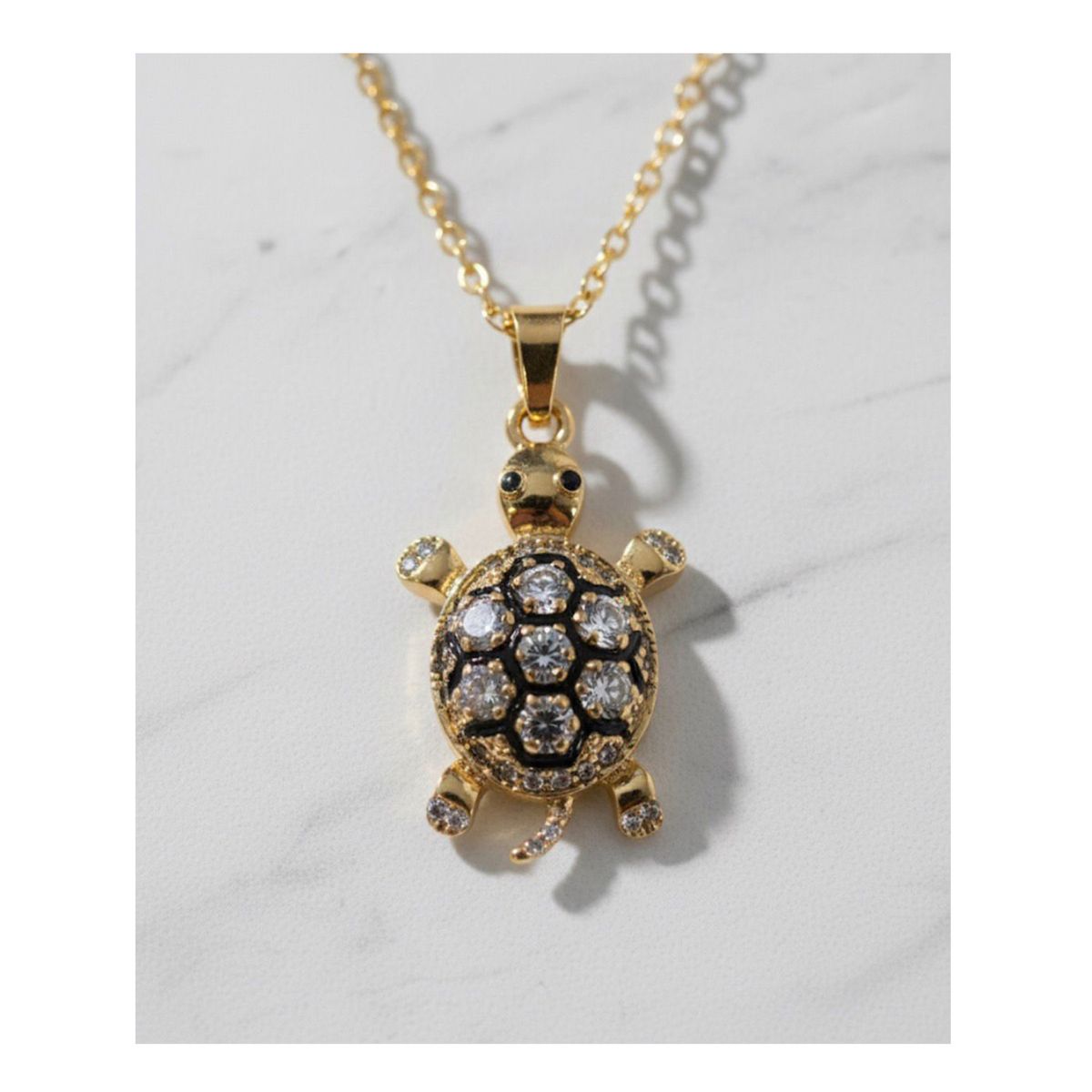 GENERICO - Collar Con Dije Tortuga Dorado Acero Inoxidable