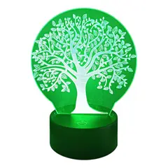 GENERICO - Lampara ilusión 3D Arbol de la vida De 7 Colores
