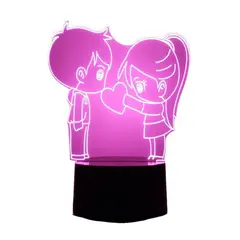 GENERICO - Lampara ilusión 3D Pareja de Enamorados De 7 Colores