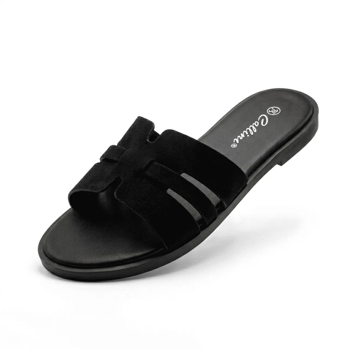 BOVINITA - Sandalia Mujer Plana Negra Casual Cómoda Verano Urbana