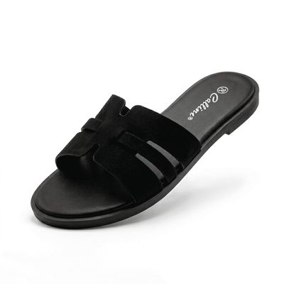 Imagen 2 del producto Sandalia Mujer Plana Negra Casual Cómoda Verano Urbana