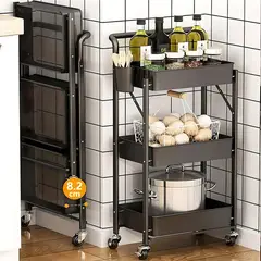 GENERICO - CARRITO AUXILIAR ORGANIZADOR METALICO PLEGABLE