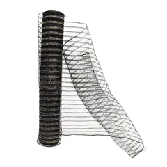 GENERICO - ROLLO 53CMX9M MALLA BOUQUET PP NEGRODORADO X1UNI