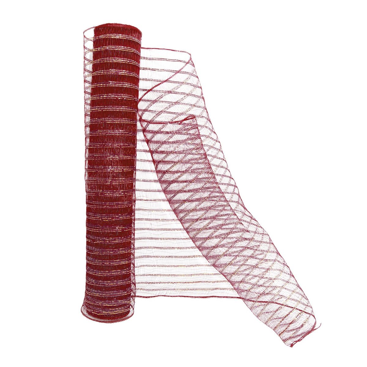 GENERICO - ROLLO 53CMX9M MALLA BOUQUET PP ROJODORADO X1UNI