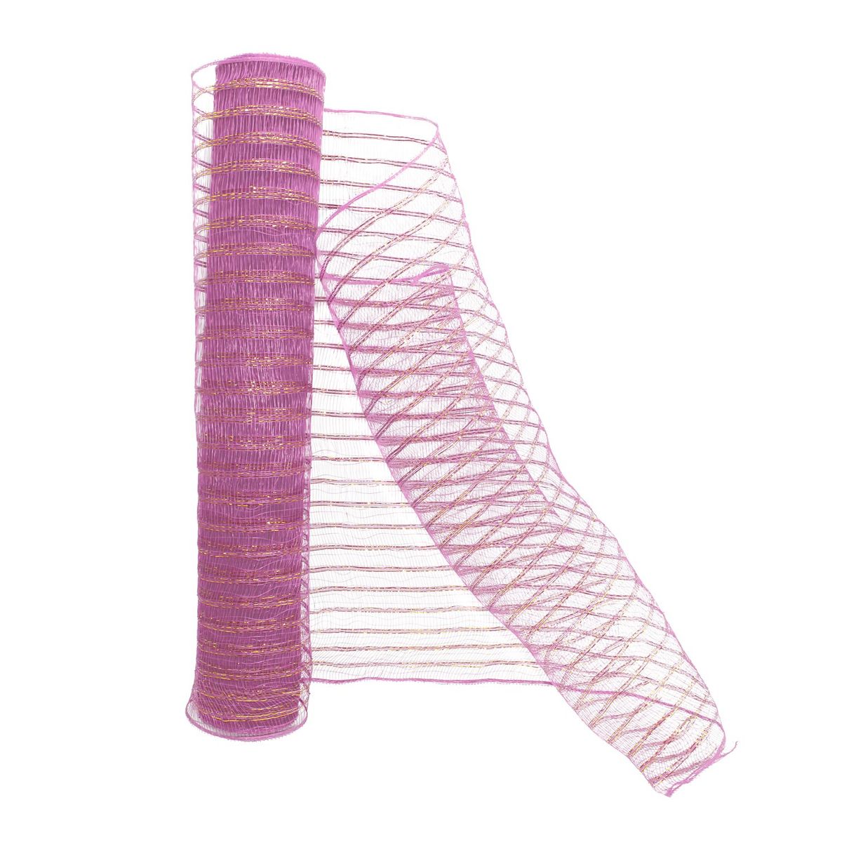 GENERICO - ROLLO 53CMX9M MALLA BOUQUET PP ROSADODORADO X1UNI