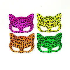 GENERICO - ANTIFAZ GATO FLUOR ANIMAL PRINT SURTIDO X6 UNI