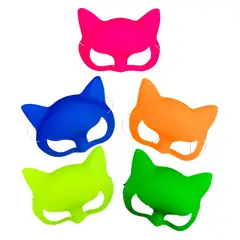GENERICO - ANTIFAZ GATO FLUOR LISO SURTIDO X6 UNI