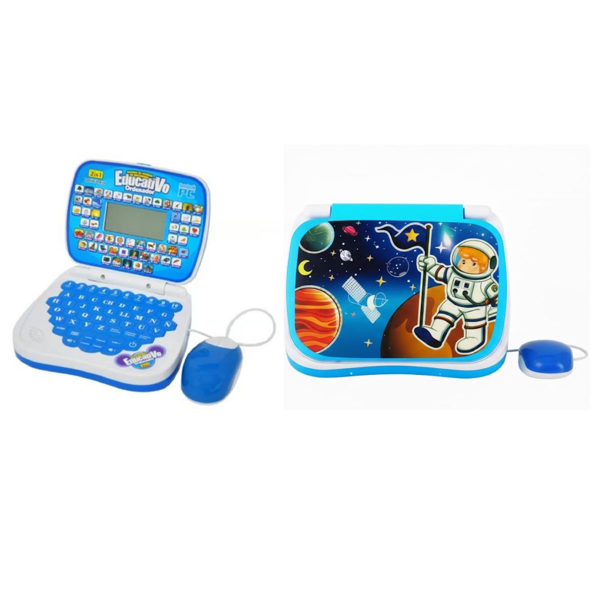 GENERICO - COMPUTADORA  DE JUGUETE BILINGUE PARA NIÑO CON MAUSE ESPACIO