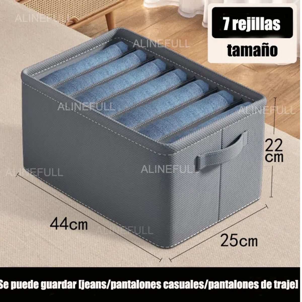 GENERICO - 4pzs Organizador De Ropa De Armario Para Jeans Con Gris