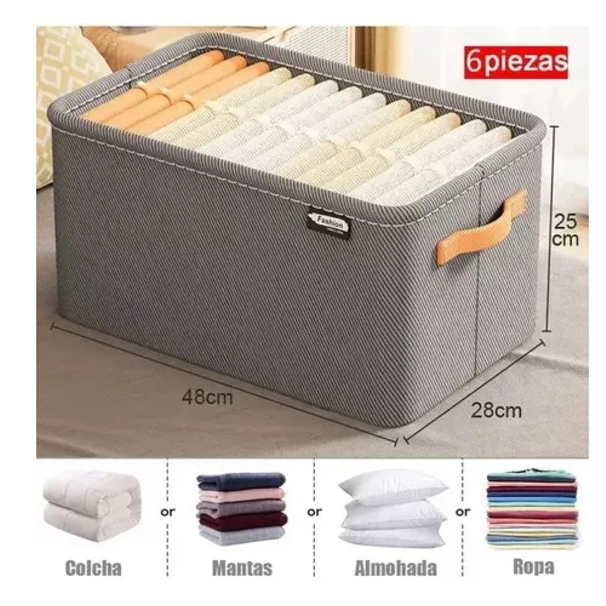 GENERICO - Bolsas Organizador Ropa Caja Plegable Asa Almacenamiento- Te Hará La Vida Más Fácil